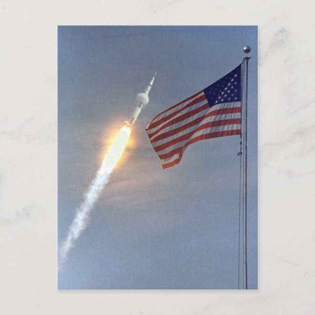 Apollo 11 Postkarte starten (Vorderseite)