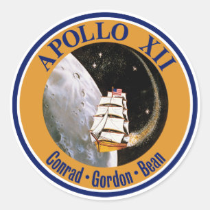 Apollo 12 Mission Patch Logo Runder Aufkleber