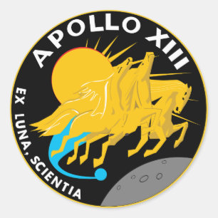 Apollo 13 NASA-Missionsabzeichen Logo Runder Aufkleber
