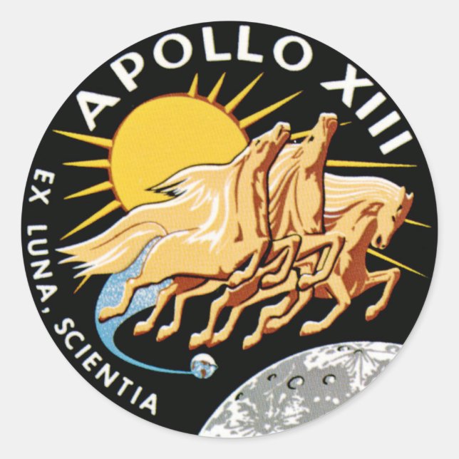 Apollo 13 runder aufkleber (Vorderseite)