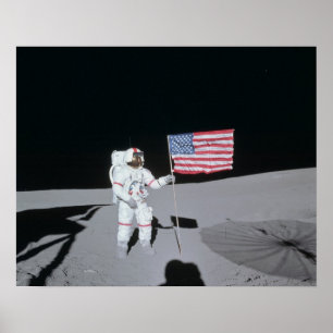 Apollo 14 Astronaut auf dem Mond Poster