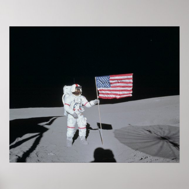 Apollo 14 Astronaut auf dem Mond Poster (Vorne)