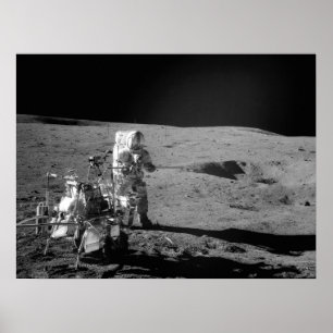 Apollo 14 Astronaut on the Moon Poster