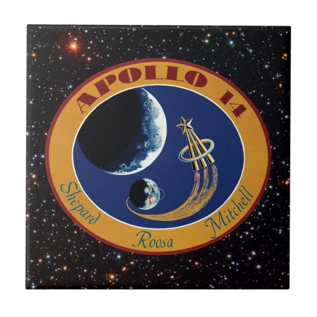 Apollo 14 NASA-Missionsabzeichen-Logo Fliese (Vorderseite)