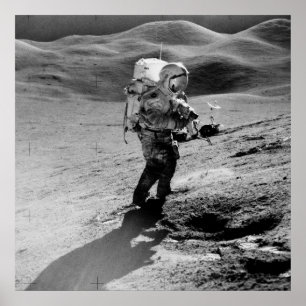 Apollo 15 Astronaut auf dem Mond Poster