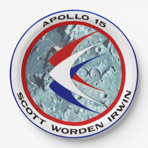 Apollo 15-Insignien Pappteller