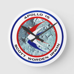 Apollo 15-Insignien Runde Wanduhr