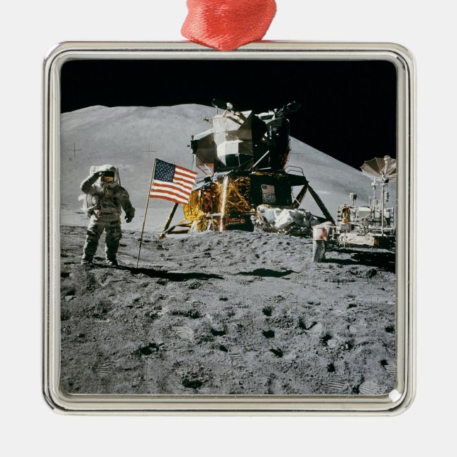 Apollo 15 Mondmodul Mondlandung 1971 Nasa Ornament Aus Metall (Vorne)
