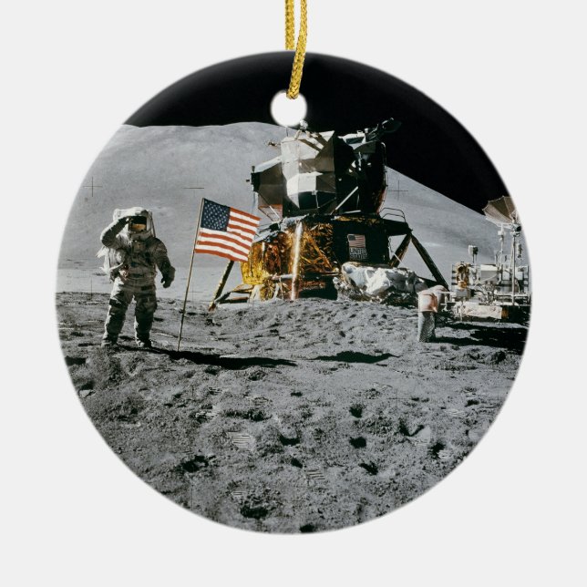 Apollo 15 Mondmodul Mondlandung Nasa 1971 Keramik Ornament (Vorne)