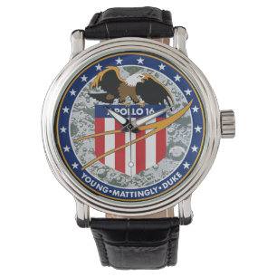 Apollo 16 NASA-Missionsabzeichen Logo Armbanduhr