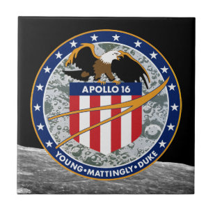 Apollo 16 NASA-Missionsabzeichen Logo Fliese