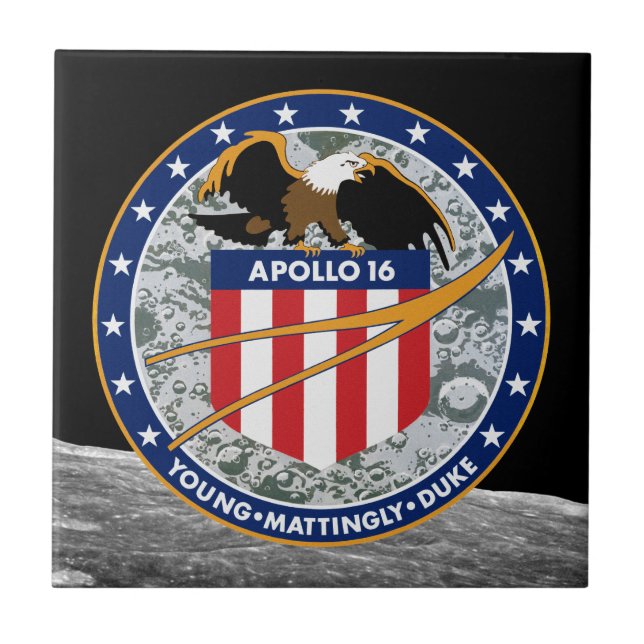 Apollo 16 NASA-Missionsabzeichen Logo Fliese (Vorderseite)