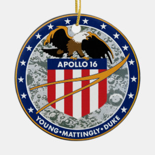 Apollo 16 NASA-Missionsabzeichen Logo Keramik Ornament