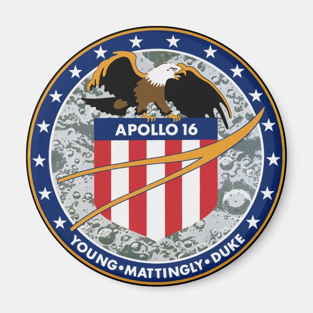 Apollo 16 NASA-Missionsabzeichen-Logo Magnet (Vorne)