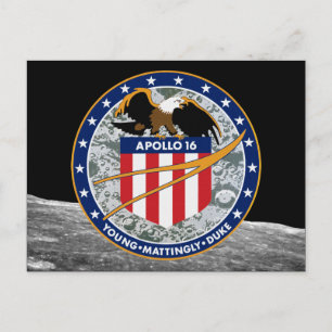 Apollo 16 NASA-Missionsabzeichen Logo Postkarte