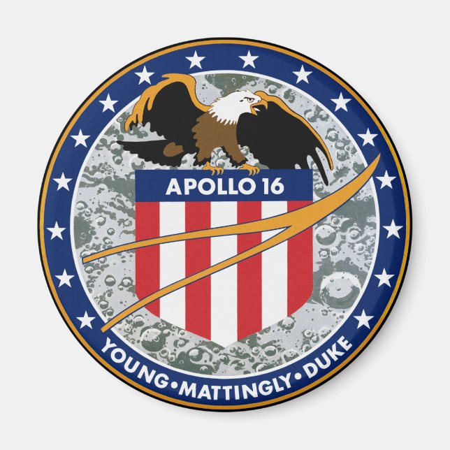 Apollo 16 Patch-Logo der NASA-Mission Magnet (Vorne)