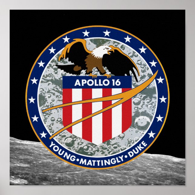Apollo 16 Patch-Logo der NASA-Mission Poster (Vorne)