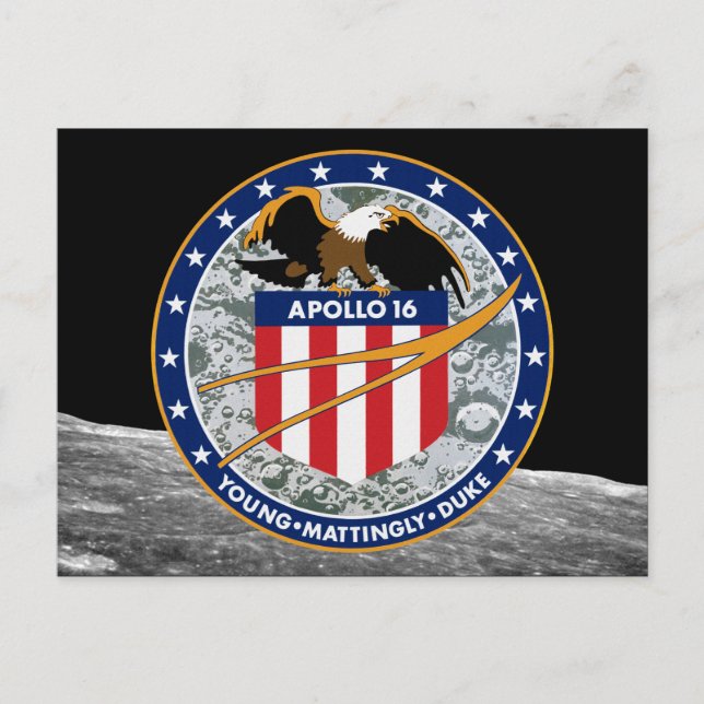 Apollo 16 Patch-Logo der NASA-Mission Postkarte (Vorderseite)