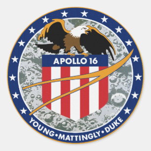 Apollo 16 Patch-Logo der NASA-Mission Runder Aufkleber