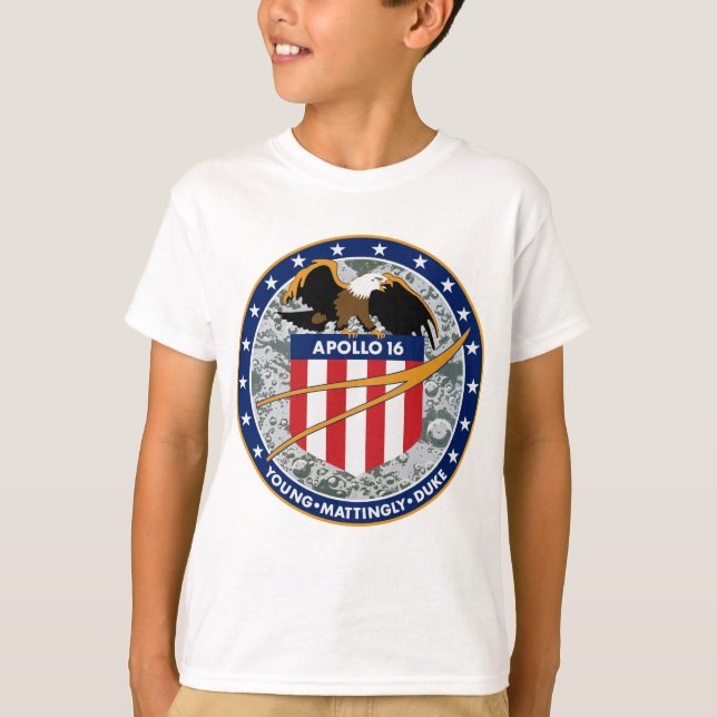 Apollo 16 Patch-Logo der NASA-Mission T-Shirt (Vorderseite)