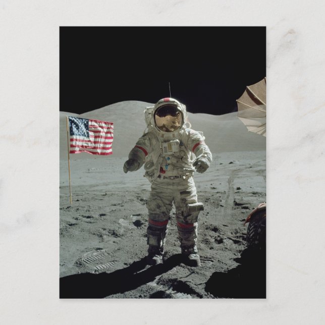 Apollo 17 Astronaut im Taurus Littrow Tal Postkarte (Vorderseite)