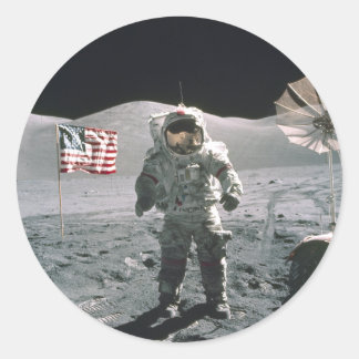 Apollo 17 Letzter Mondspaziersticker Runder Aufkleber