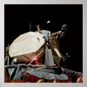 Apollo 17 Mondmodul "Challenger" & Erde Poster