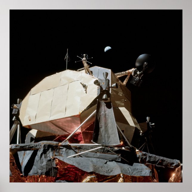 Apollo 17 Mondmodul "Challenger" & Erde Poster (Vorne)