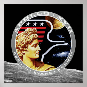 Apollo 17 NASA-Missionsabzeichen Logo Poster