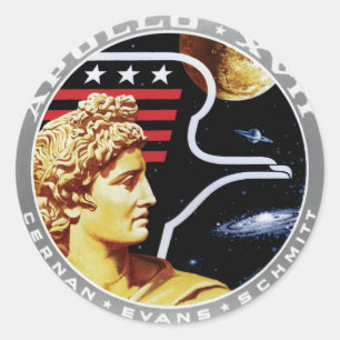 Apollo 17 NASA-Missionsabzeichen-Logo Runder Aufkleber