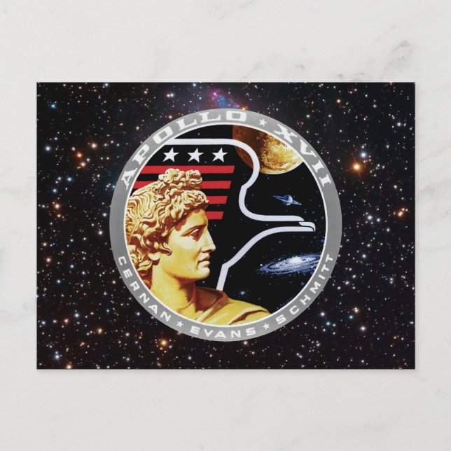 Apollo 17 Patch-Logo der NASA-Mission Postkarte (Vorderseite)
