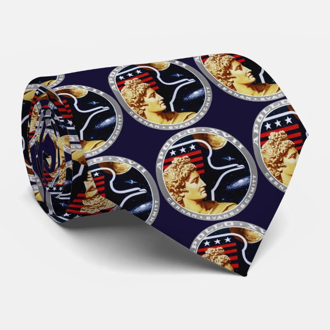 Apollo 17 Raumfahrt Mission 1972 Insignien Krawatte (Gerollt)