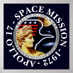 Apollo 17 Raumfahrt-Mission 1972 Insignien Poster