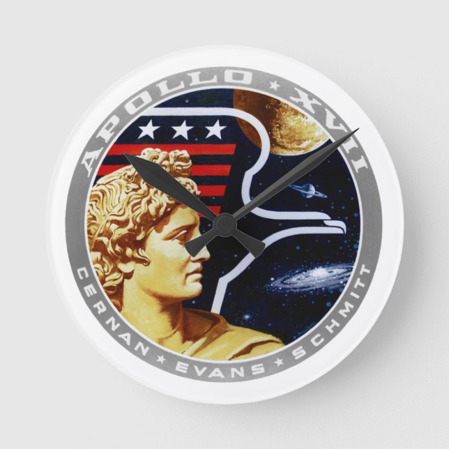 Apollo 17 runde wanduhr (Vorderseite)