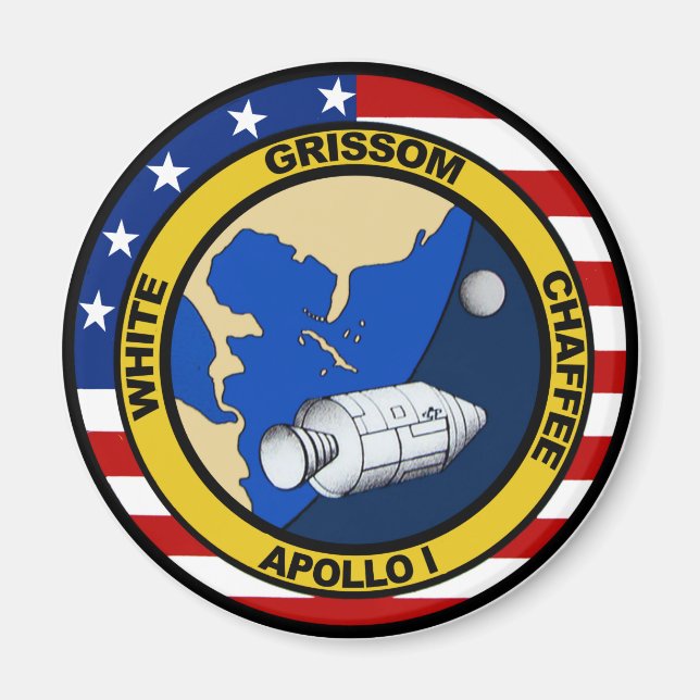 Apollo 1: Grissom, Weiß und Kaffee. Magnet (Vorne)