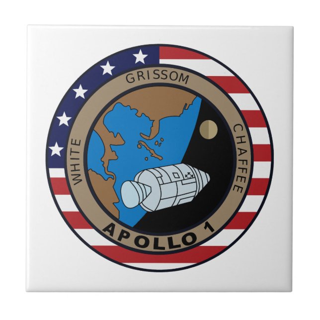 Apollo 1-Missionspatch-Logo Fliese (Vorderseite)