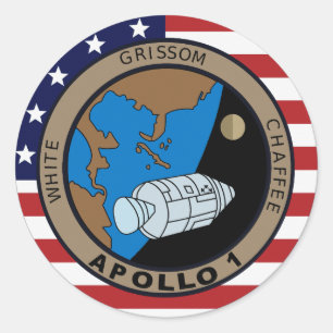 Apollo-1-Missionspatch-Logo Runder Aufkleber