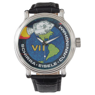 Apollo 7 NASA-Missionsabzeichen Logo Armbanduhr