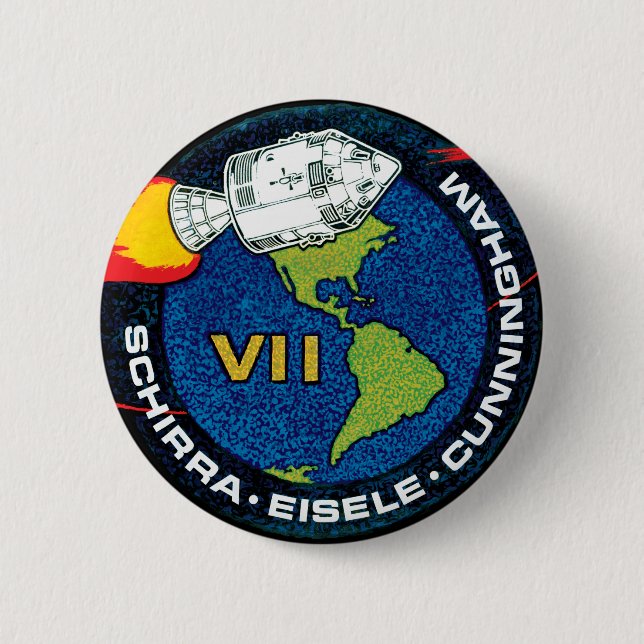 Apollo 7 NASA-Missionsabzeichen Logo Button (Vorderseite)