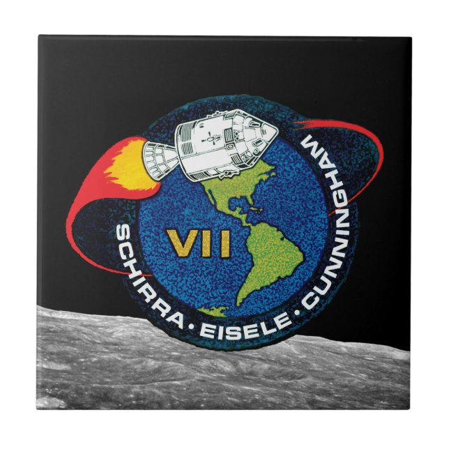 Apollo 7 Patch Logo für die Mission der NASA Fliese (Vorderseite)