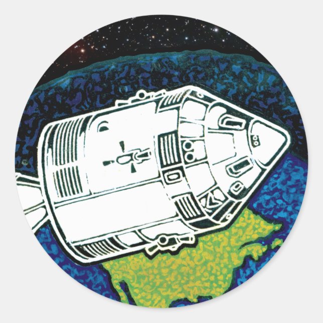 Apollo 7 Patch Logo für die Mission der NASA Runder Aufkleber (Vorderseite)