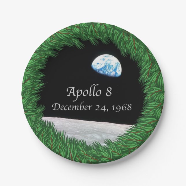 Apollo 8 Christmas Eve Moon Mission Pappteller (Vorderseite)