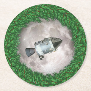 Apollo 8 Christmas Eve Moon Mission Runder Pappuntersetzer