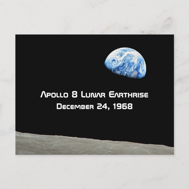Apollo 8 Lunar Erdung 50 Jahre Jubiläum Postkarte (Vorderseite)