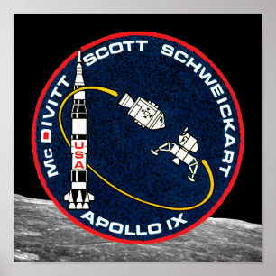 Apollo 9 Patch Logo für die Mission der NASA Poster