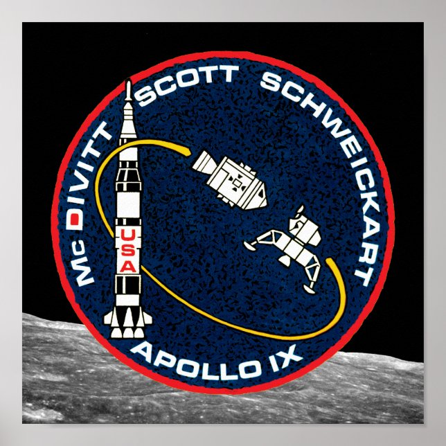 Apollo 9 Patch Logo für die Mission der NASA Poster (Vorne)