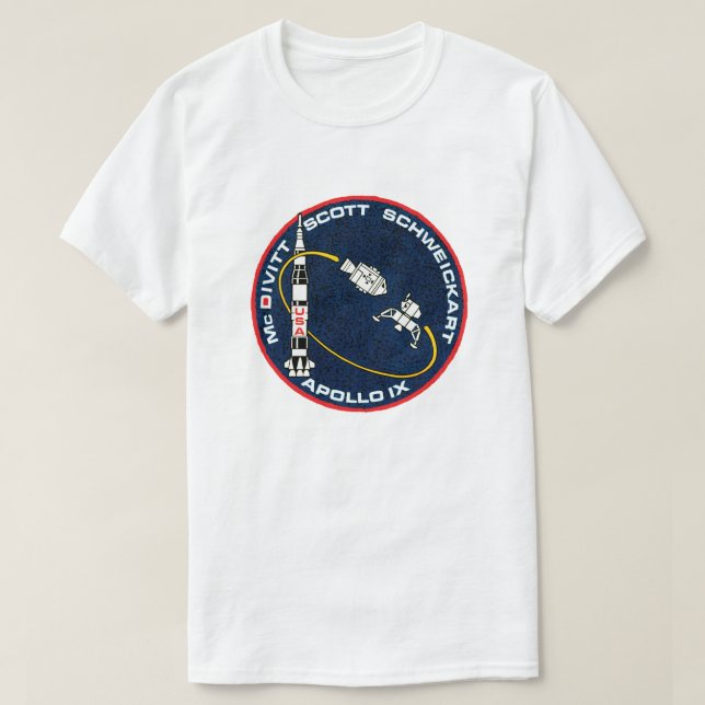 Apollo 9 Patch Logo für die Mission der NASA T-Shirt (Design vorne)