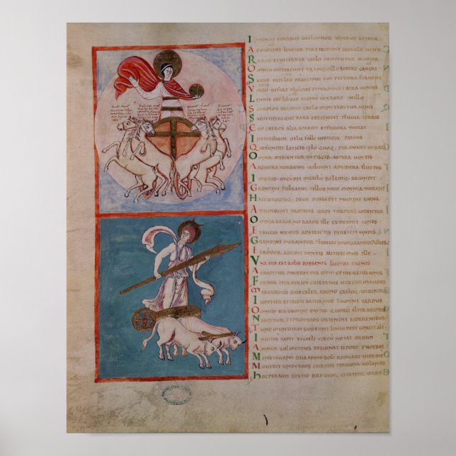 Apollo als Sonne und Diana als Mond Poster (Vorne)