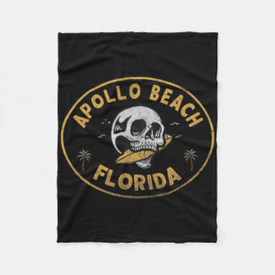 Apollo Beach Florida Fl Vintage-Surf-Front-und-Ck Fleecedecke