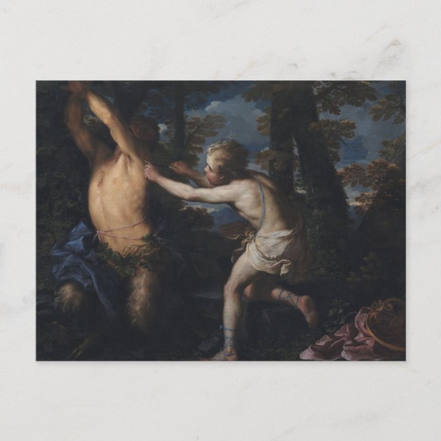 Apollo Flay Marsyas von Girolamo Troppa Postkarte (Vorderseite)